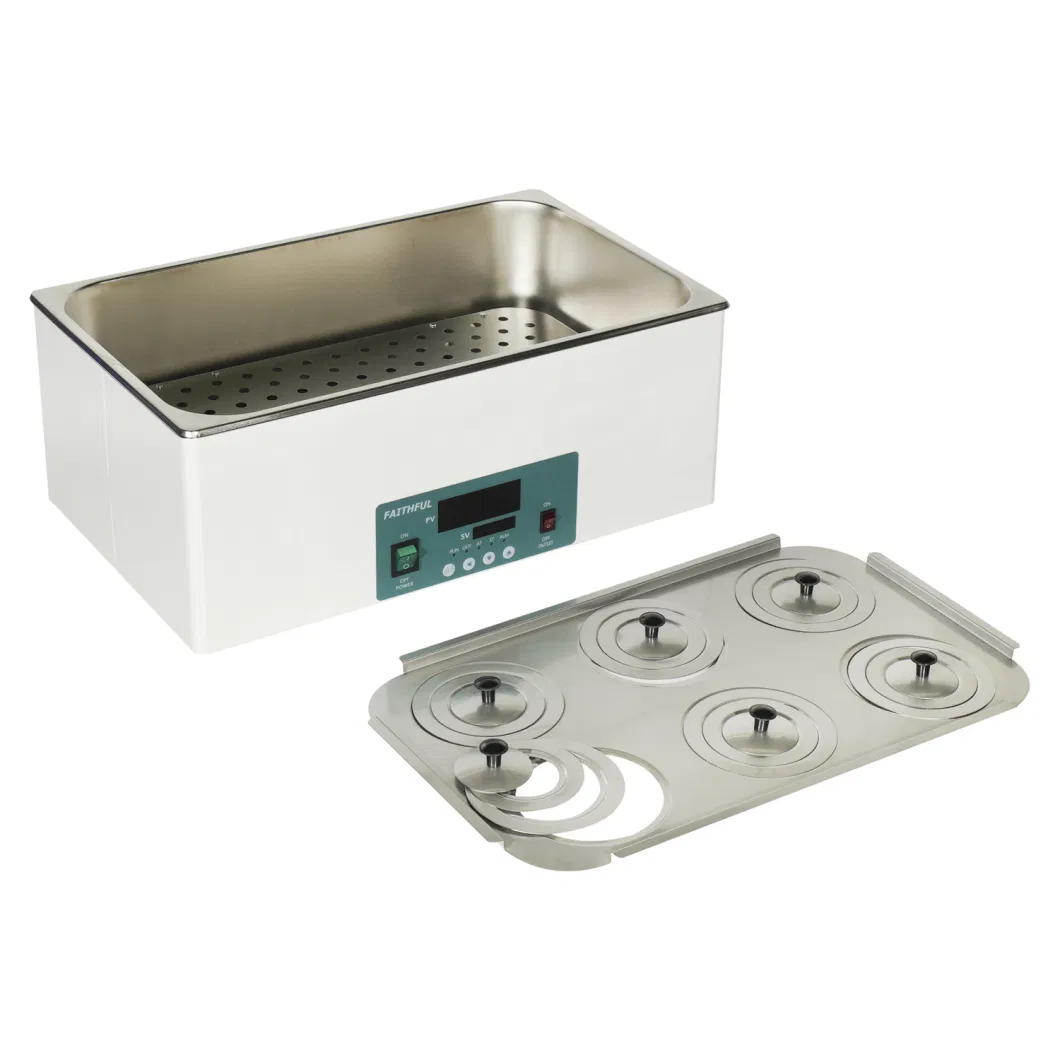 6.6L Thermostatic Water Baths 2 Holes, Laboratory Water Bath, Constant Temperature Thermostat Lab Water Bath, Stainless Steel Water Bath